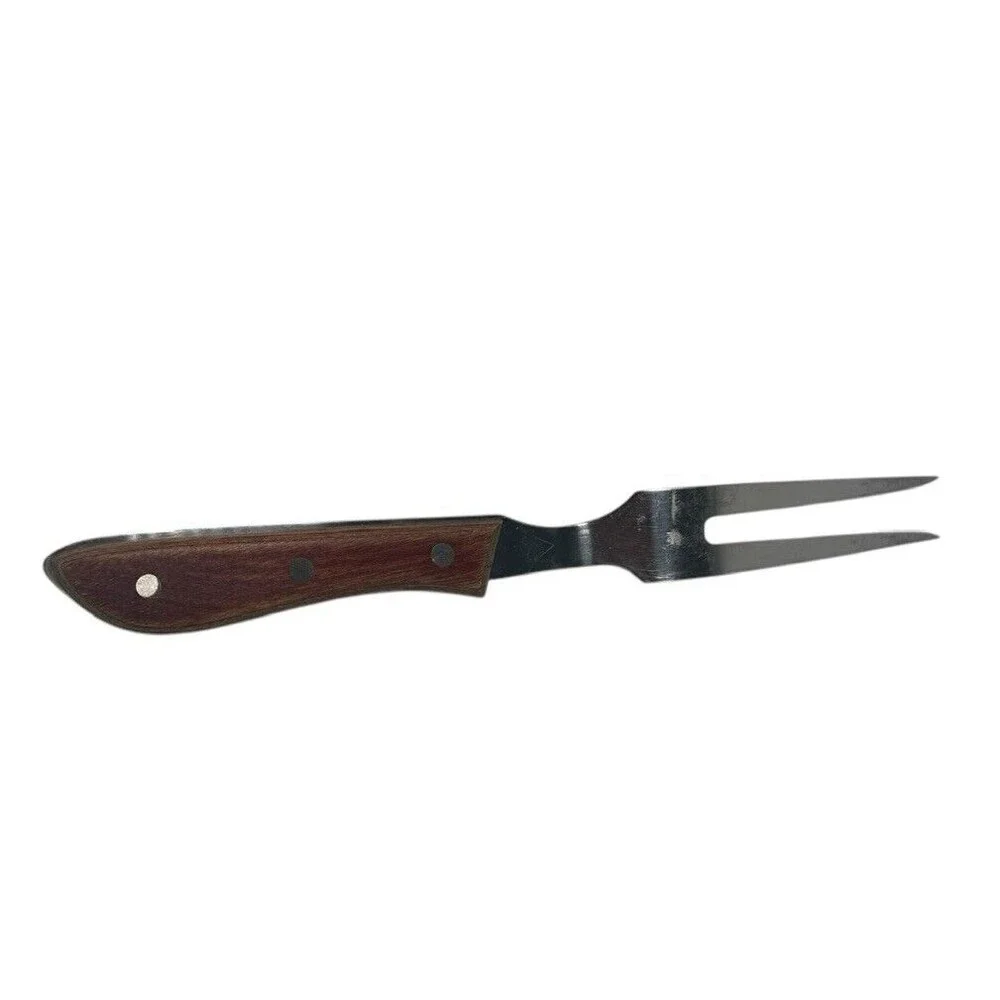 Vintage Emperor Steel Carving Fork Stainless & Brown Wood Handle